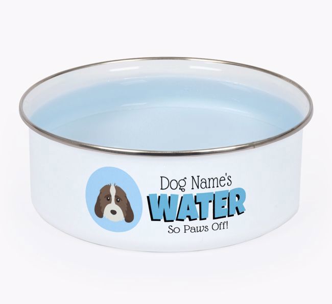 Water, Paws Off: Personalised {breedFullName} Enamel Dog Bowl